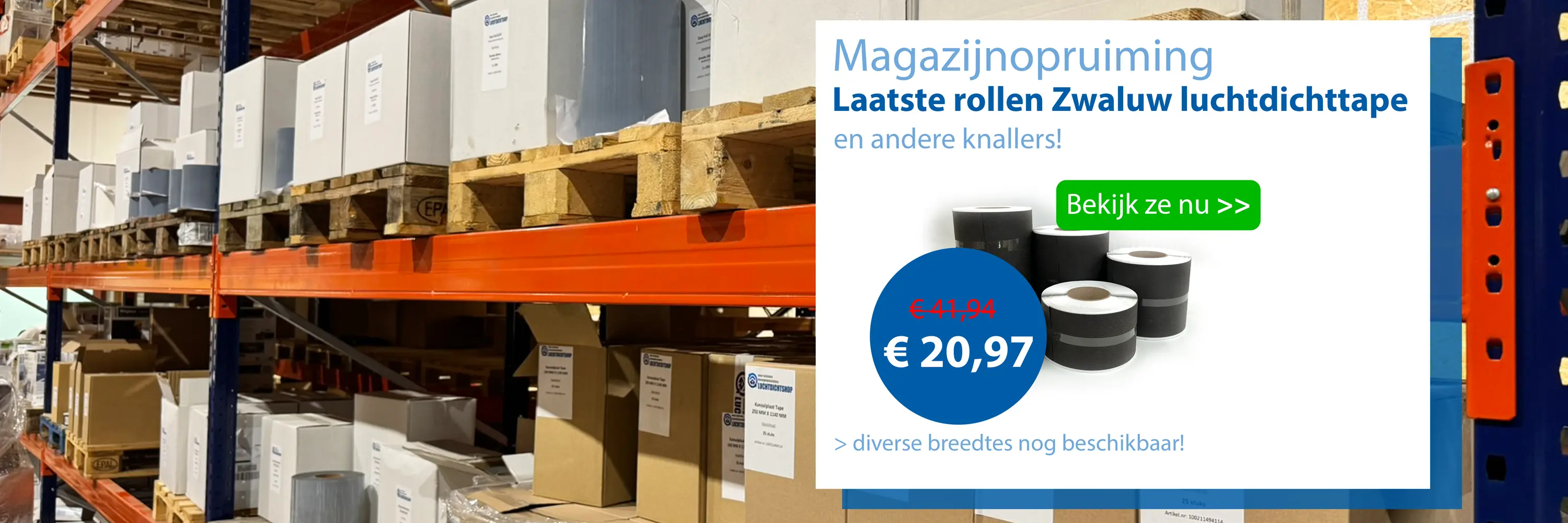 magazijnopruiming luchtdichtshop
