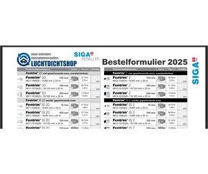 Prijslijst SIGA 2025